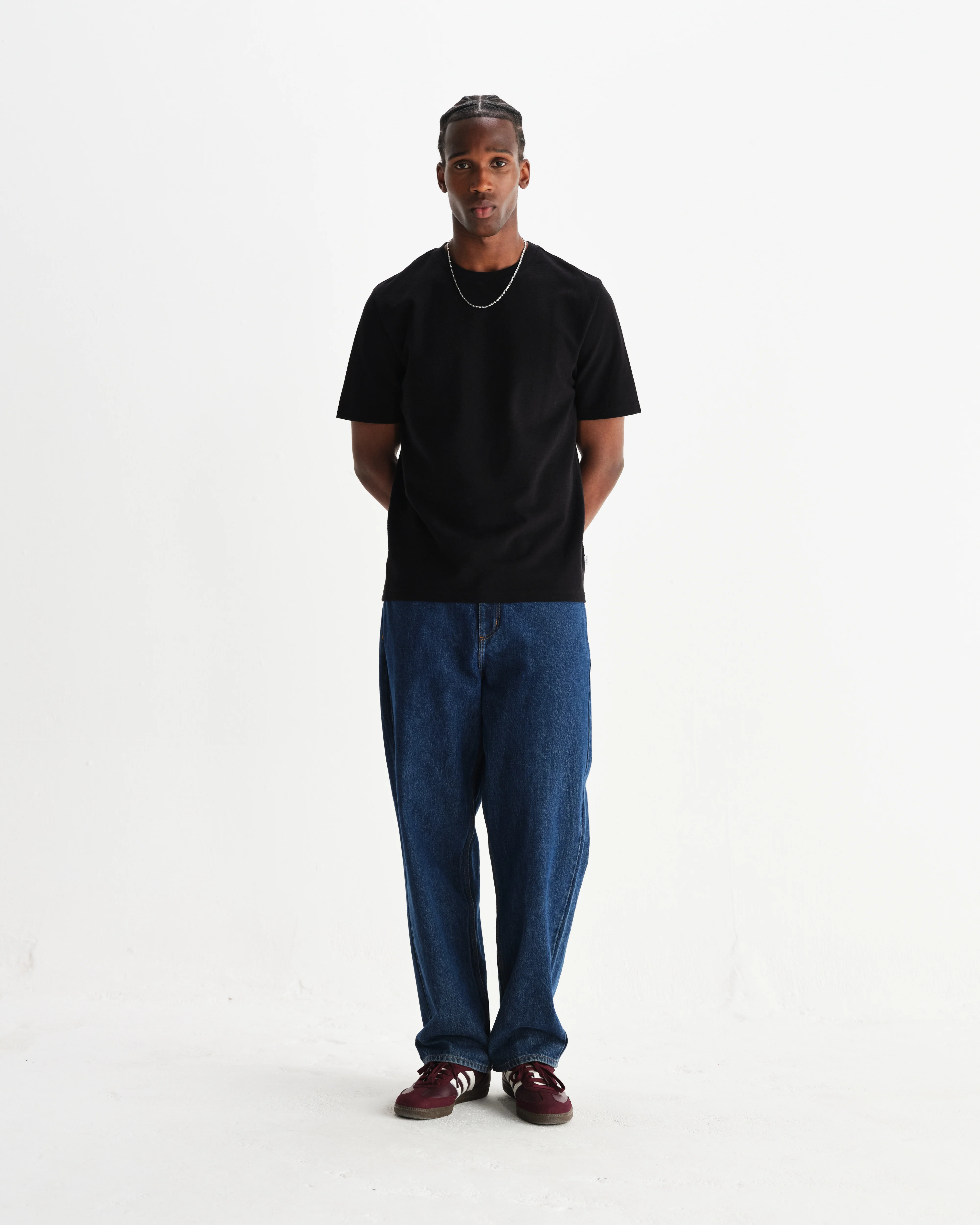 Dean - Black Textured Organic Cotton T-Shirt - Image 4