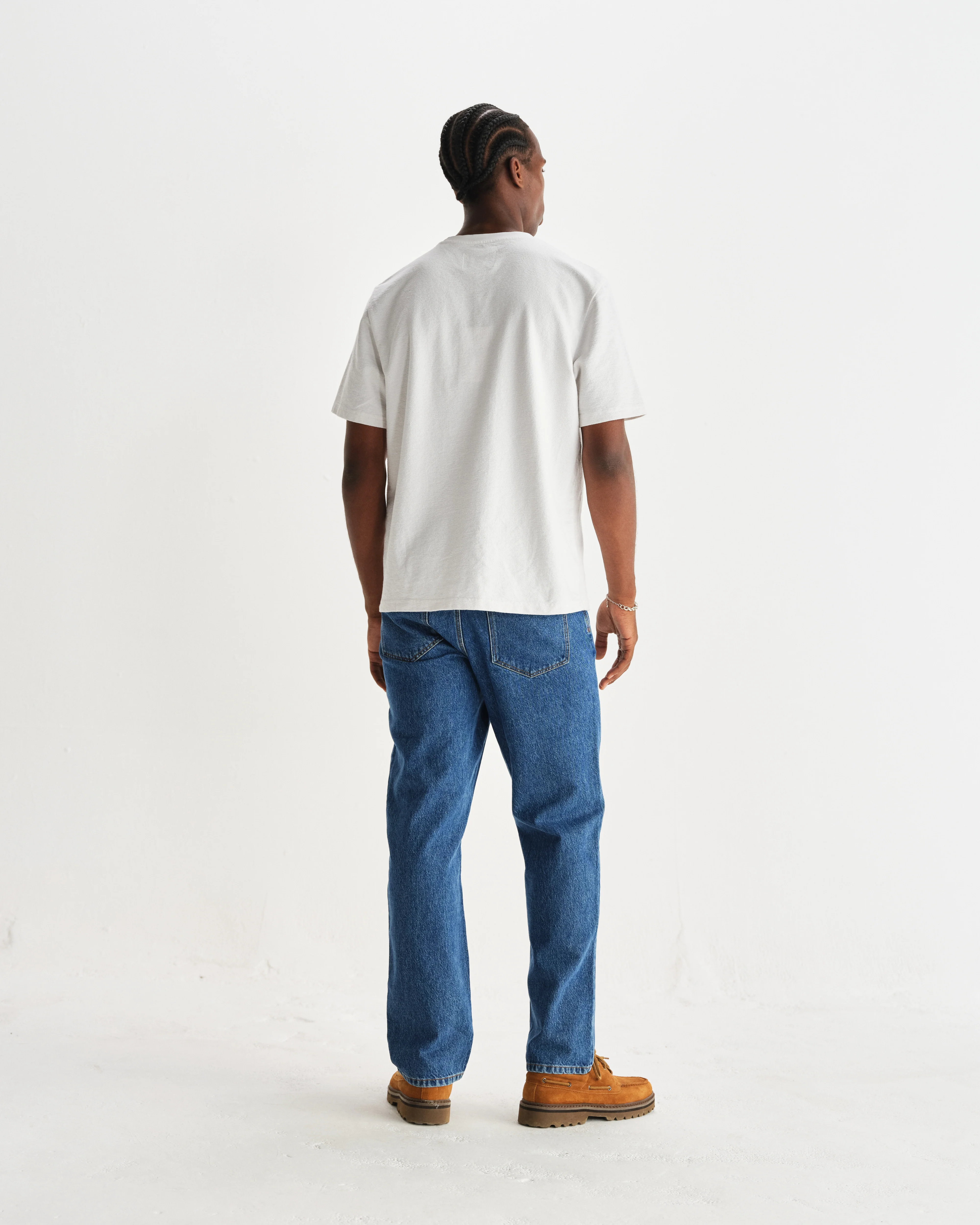 Dean - White Textured Organic Cotton T-Shirt - Image 6