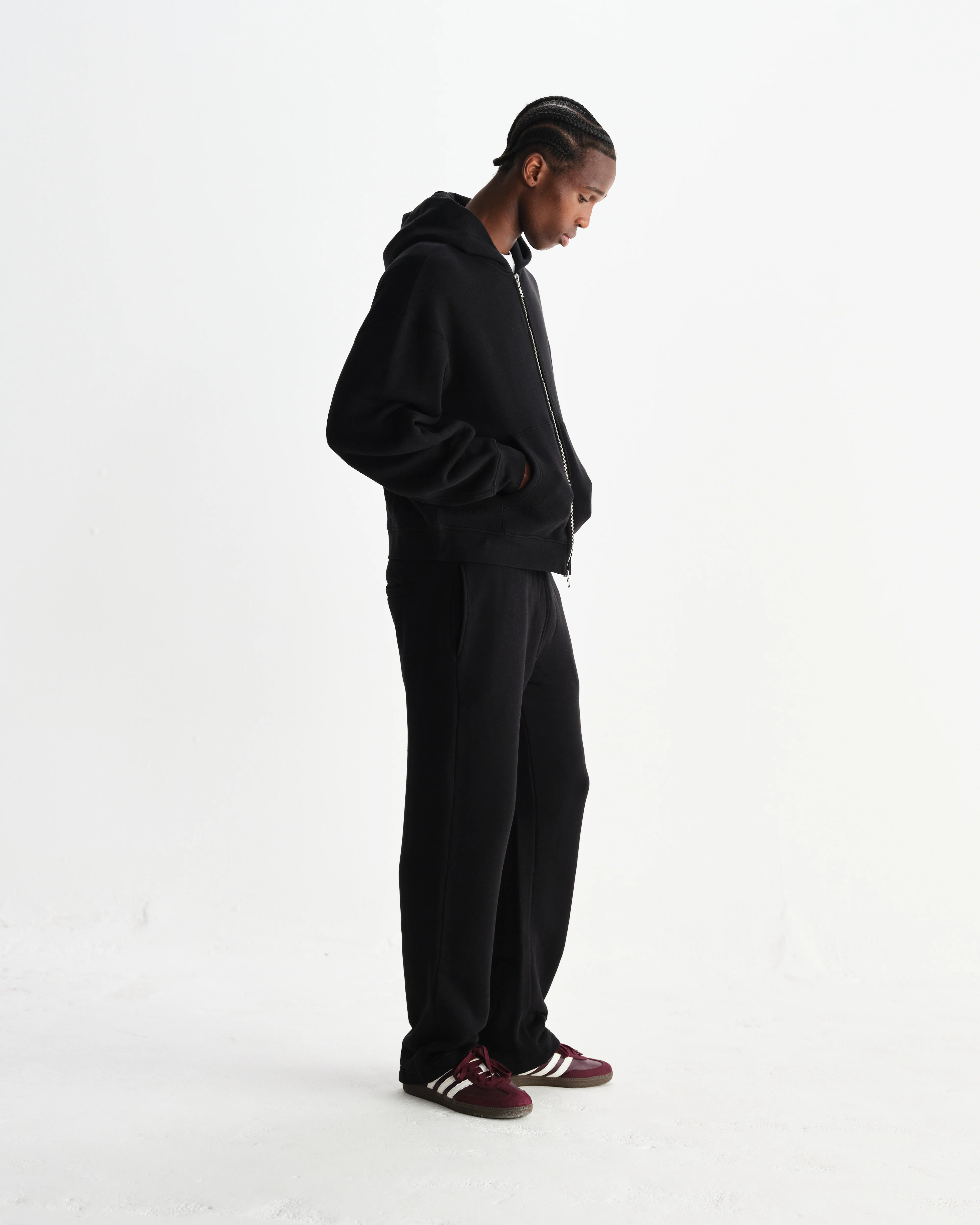Harris - Black Embroidered Logo Loopback Cotton Hoodie - Image 5