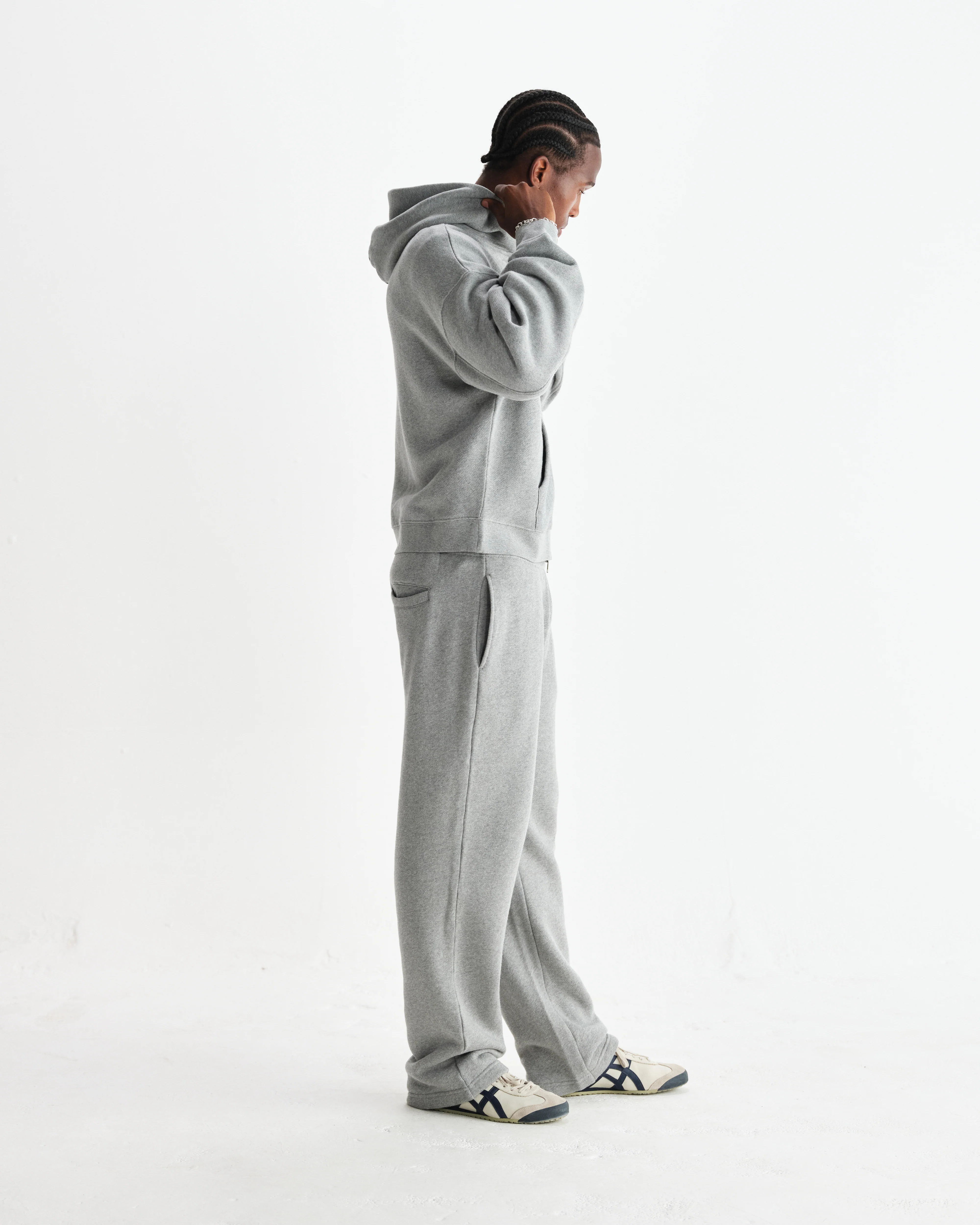 Harris - Grey Embroidered Logo Loopback Cotton Hoodie - Image 5