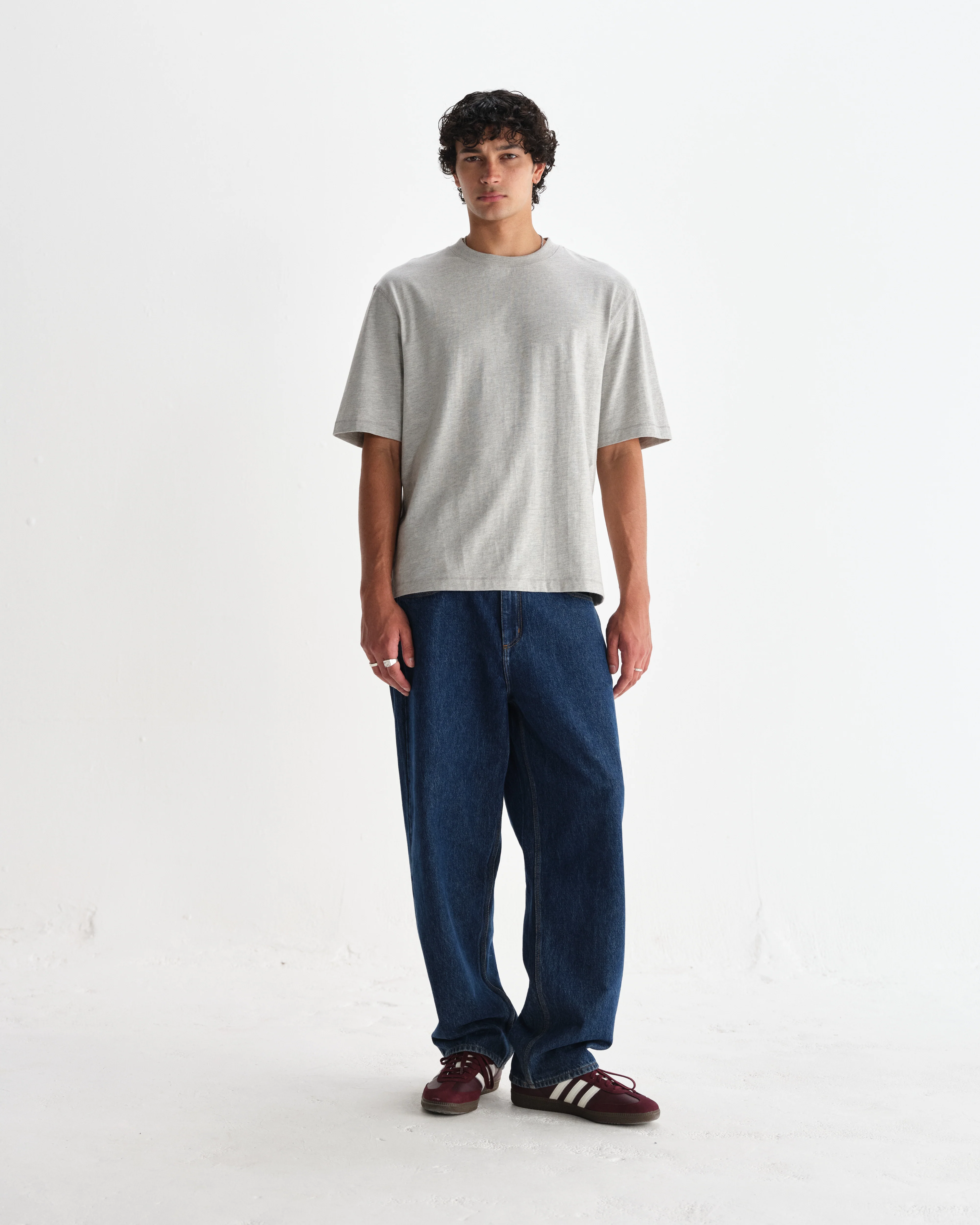 Milton - Grey Marl Organic Compact Cotton T-Shirt - Image 4