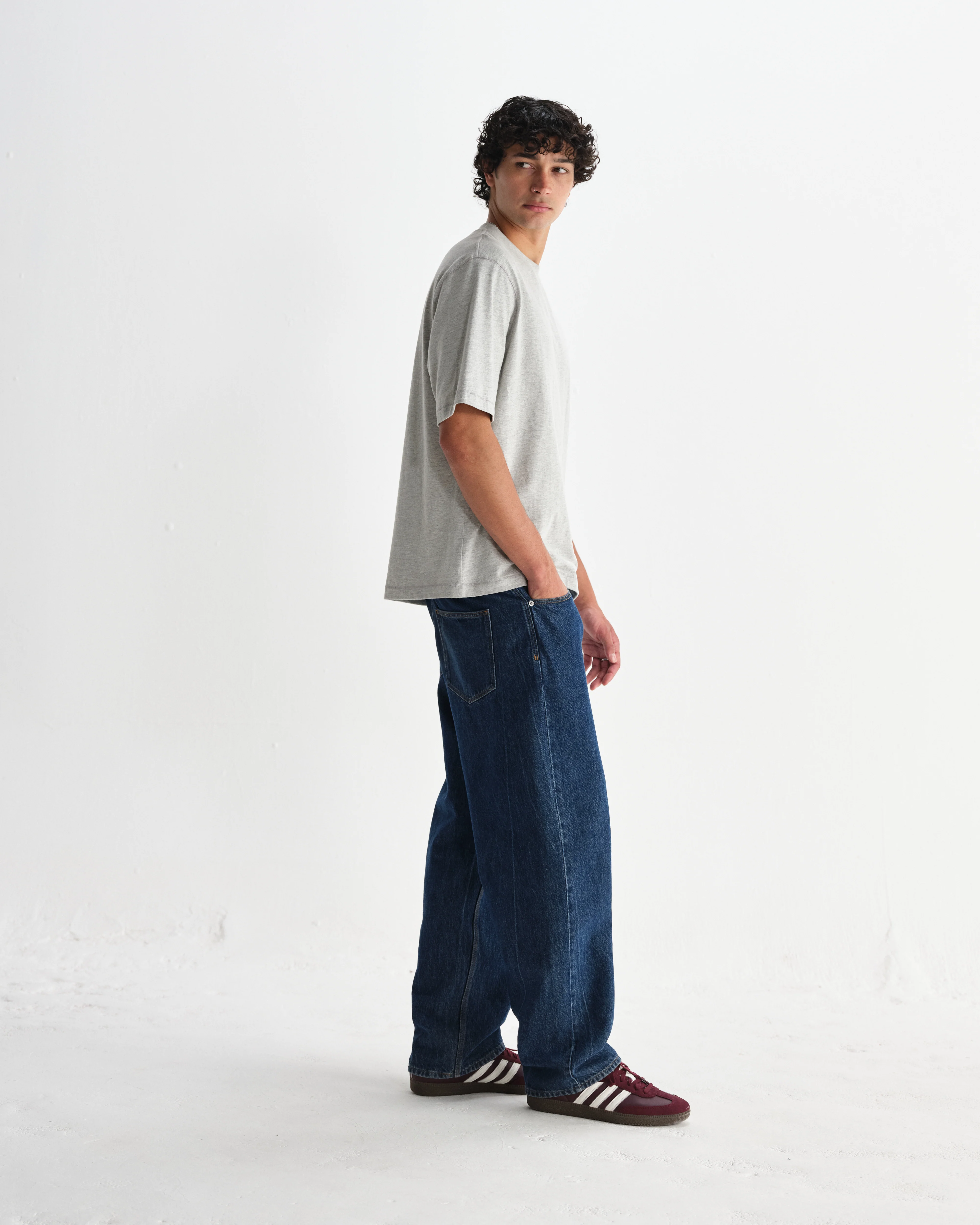 Milton - Grey Marl Organic Compact Cotton T-Shirt - Image 5