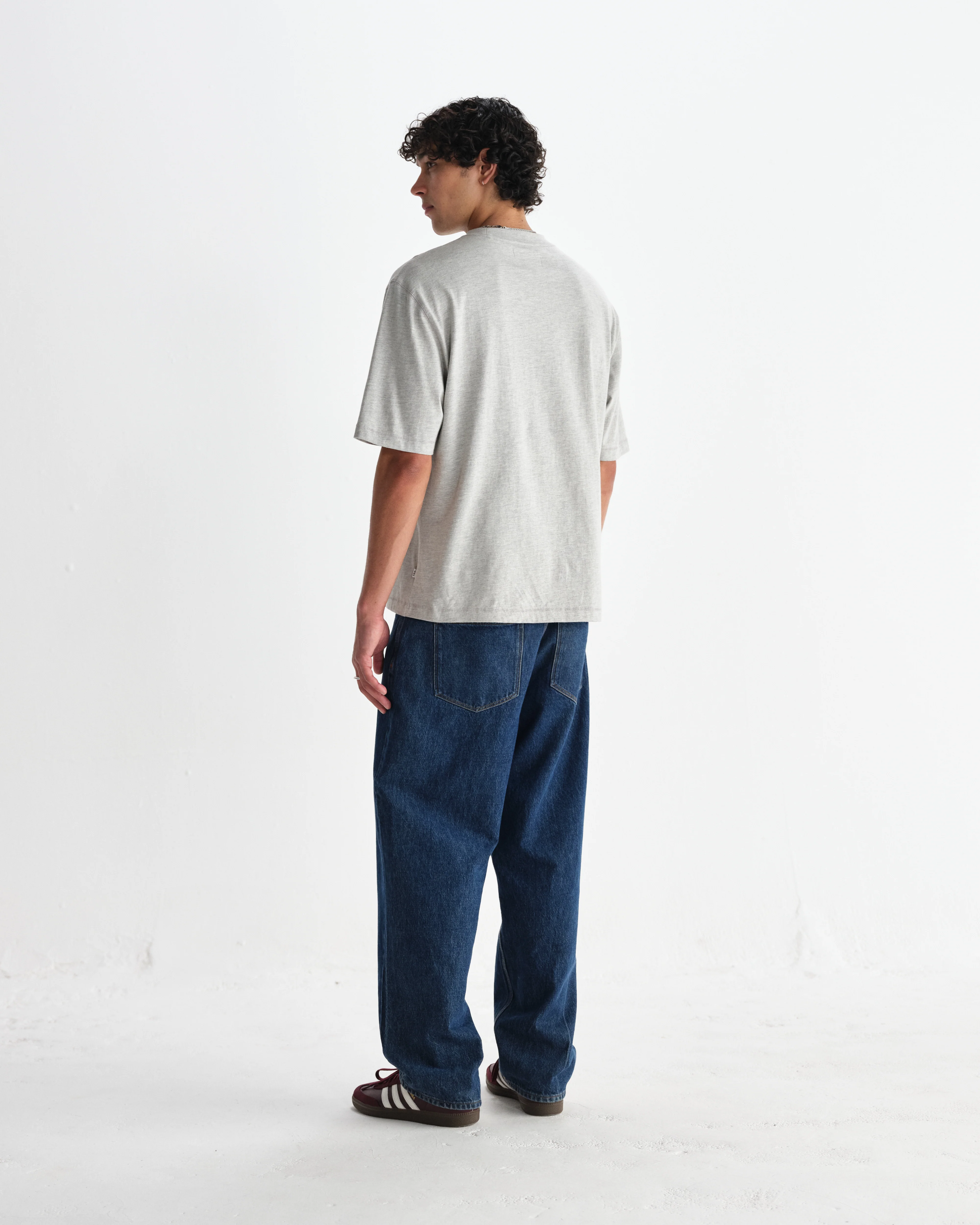 Milton - Grey Marl Organic Compact Cotton T-Shirt - Image 6