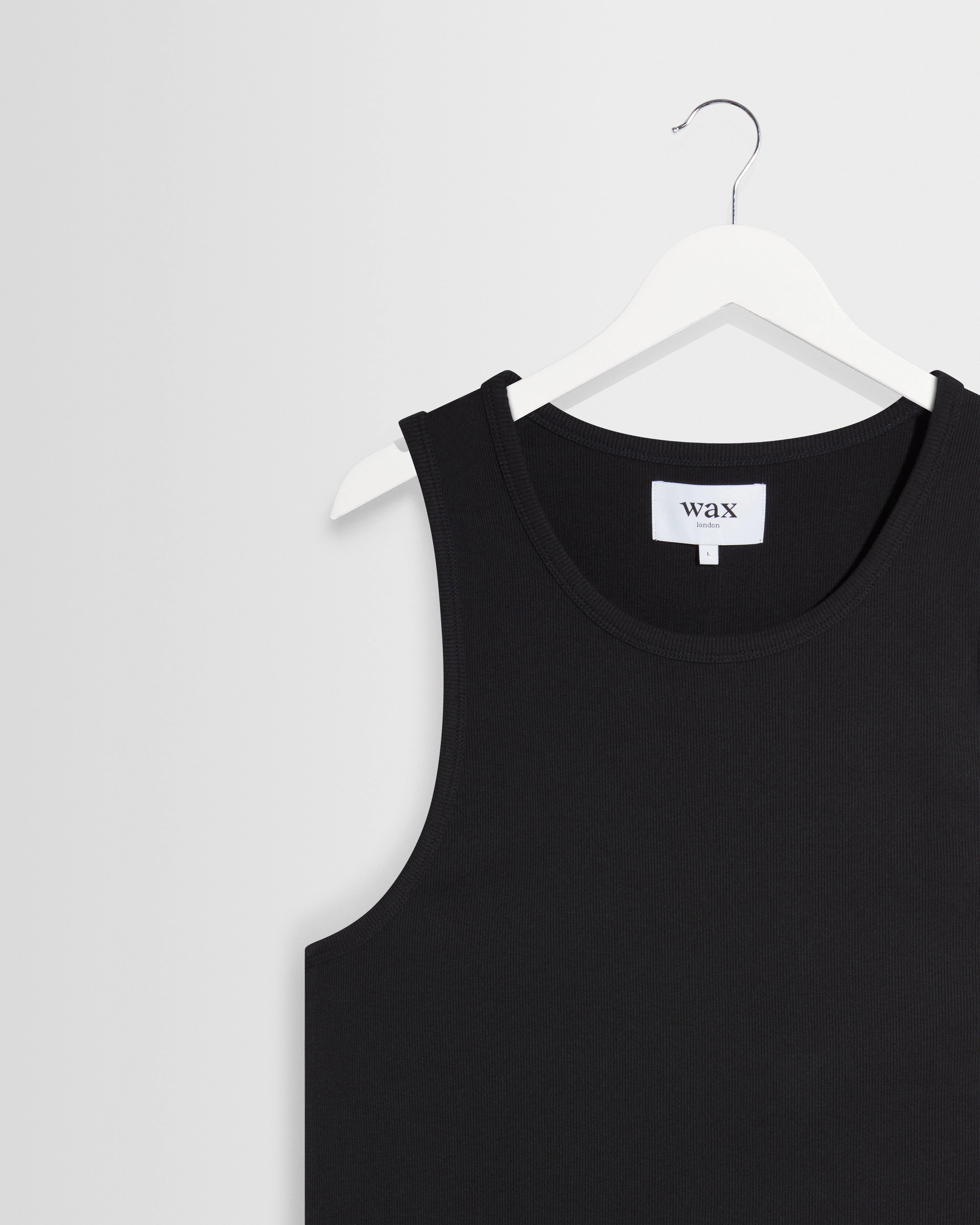 Montague - Black Ribbed Organic Cotton Vest - Image 7