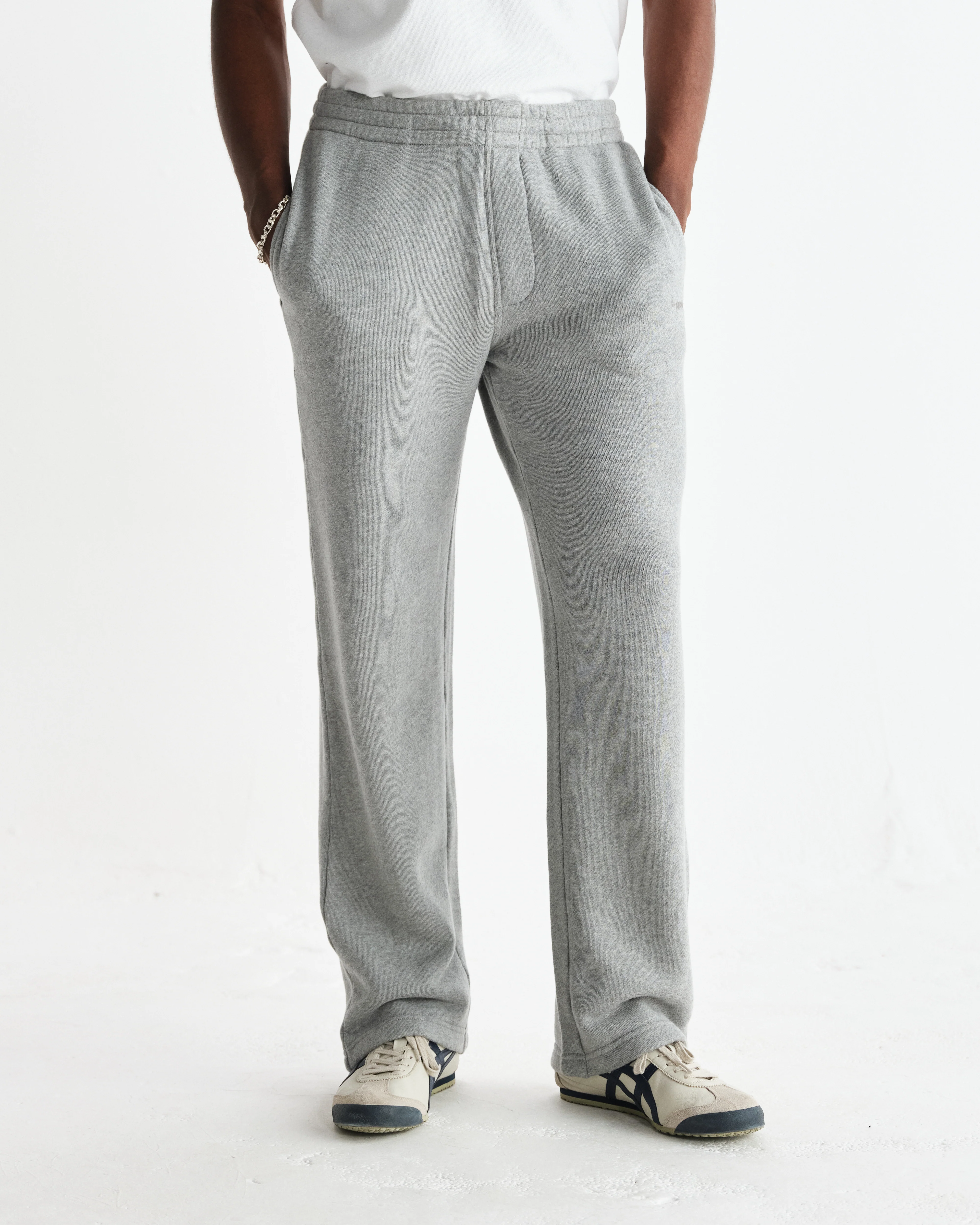 Ska - Grey Embroidered Logo Loopback Cotton Joggers - Image 3