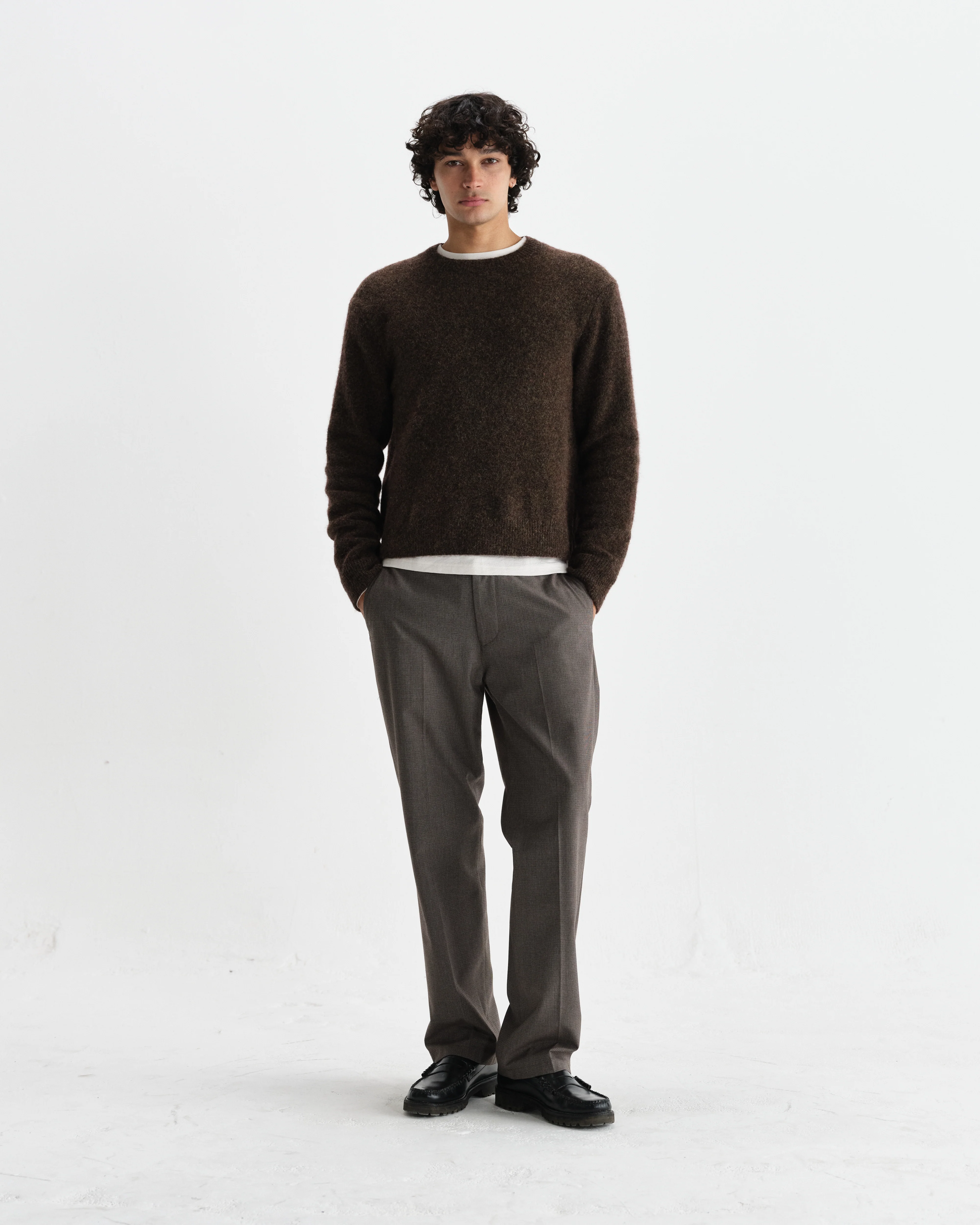 Wilde - Brown Fluffy Wool Crewneck - Image 4